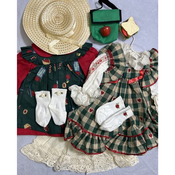 Lot Doll Clothes & More For 16-18” 2 School Dresses, Hat, Socks , Lunch Box New - Picture 1 of 7